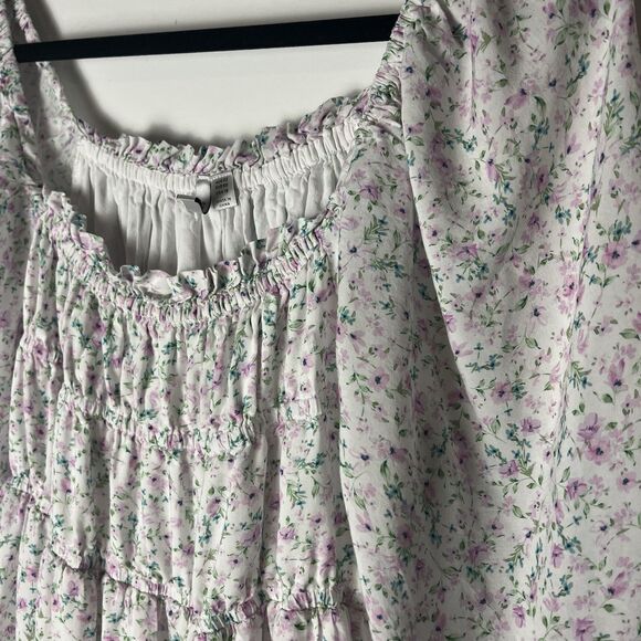 Ever New Curve Maxi Floral White Dress Puff Sleeve Cottagecore Grandma Prairie - Picture 2 of 7